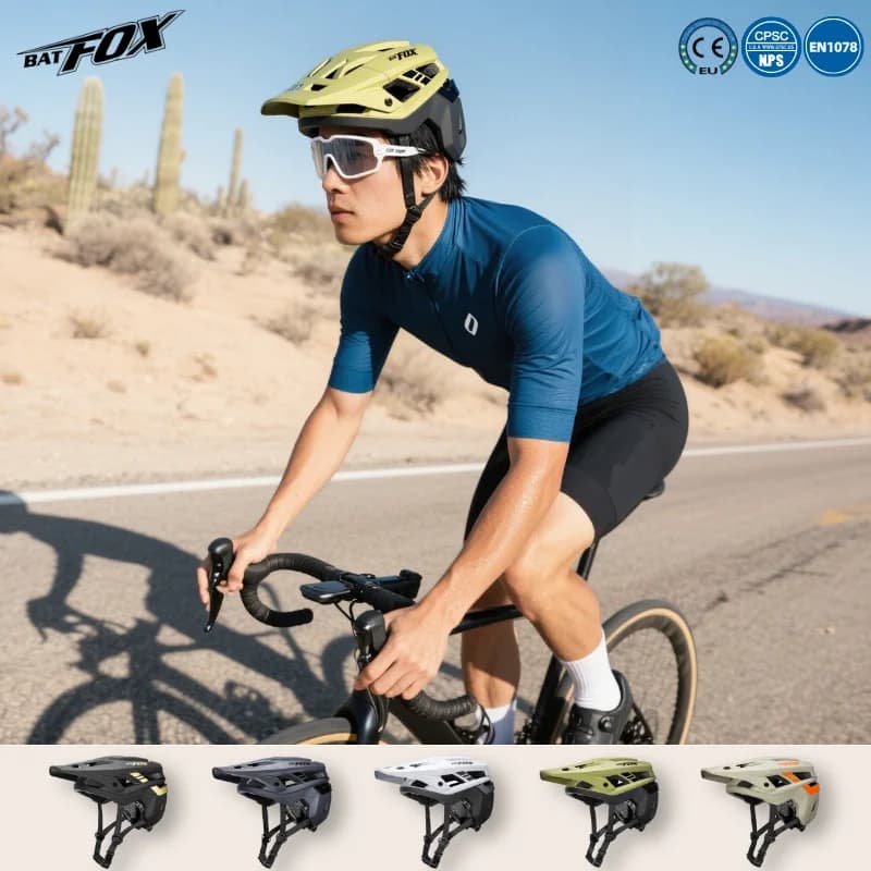 BATFOX Cycling Helmet Man Woman, Aerodynamic profile, Minimum weight, Professional level flute, Bike safety cap MTB Road helmets