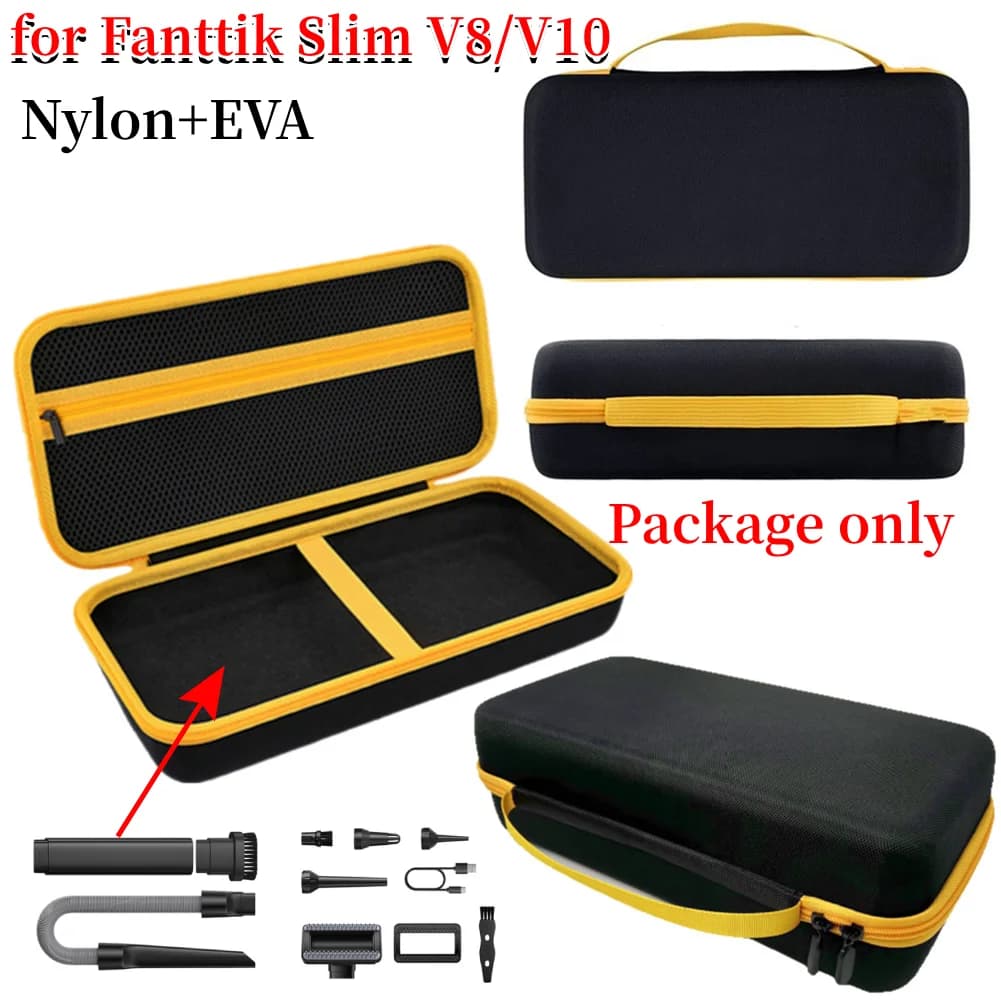 Custodia rigida per aspirapolvere per auto Borsa portaoggetti per aspirapolvere per auto portatile impermeabile con doppia cerniera antiurto per accessori Fanttik Slim V8/V10