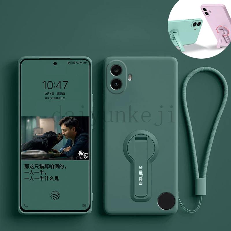 Custodia in silicone liquido per Nothing Phone CMF 1 2 Pro, cover morbida con supporto e protezione schermo