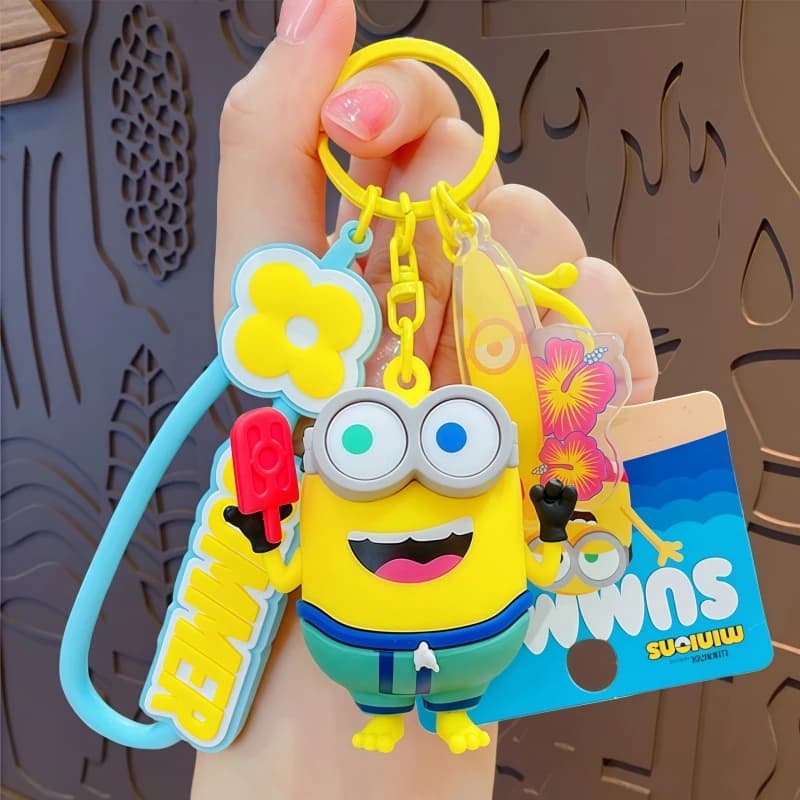Portachiavi MINIONS Carino, Bambola Cartoon Anime Creativa, Portachiavi per Auto, Ciondolo Peluche per Zaino da Ragazza, Giocattolo Decorativo, Regalo