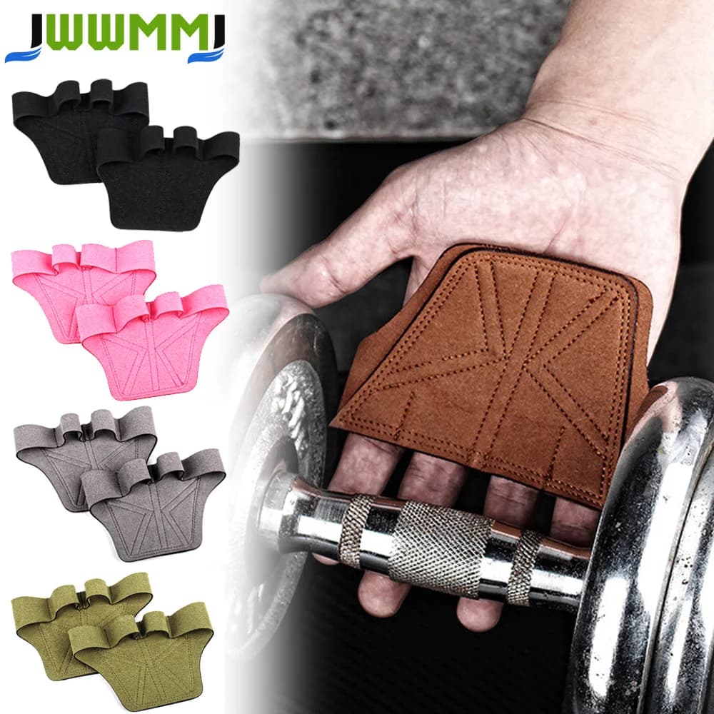 1Pair Hand Wrist Palm Protector Gloves Gym Fitness Heavy Glove Gloves Half Non-Slip Wrist Finger Weightlifting Sport Support