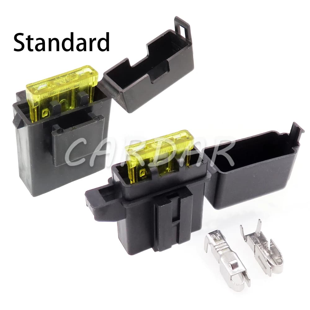 1 Set BX2017A BX2017D portafusibili medio auto con terminale a crimpare accendino nero frontale per fusibili Standard