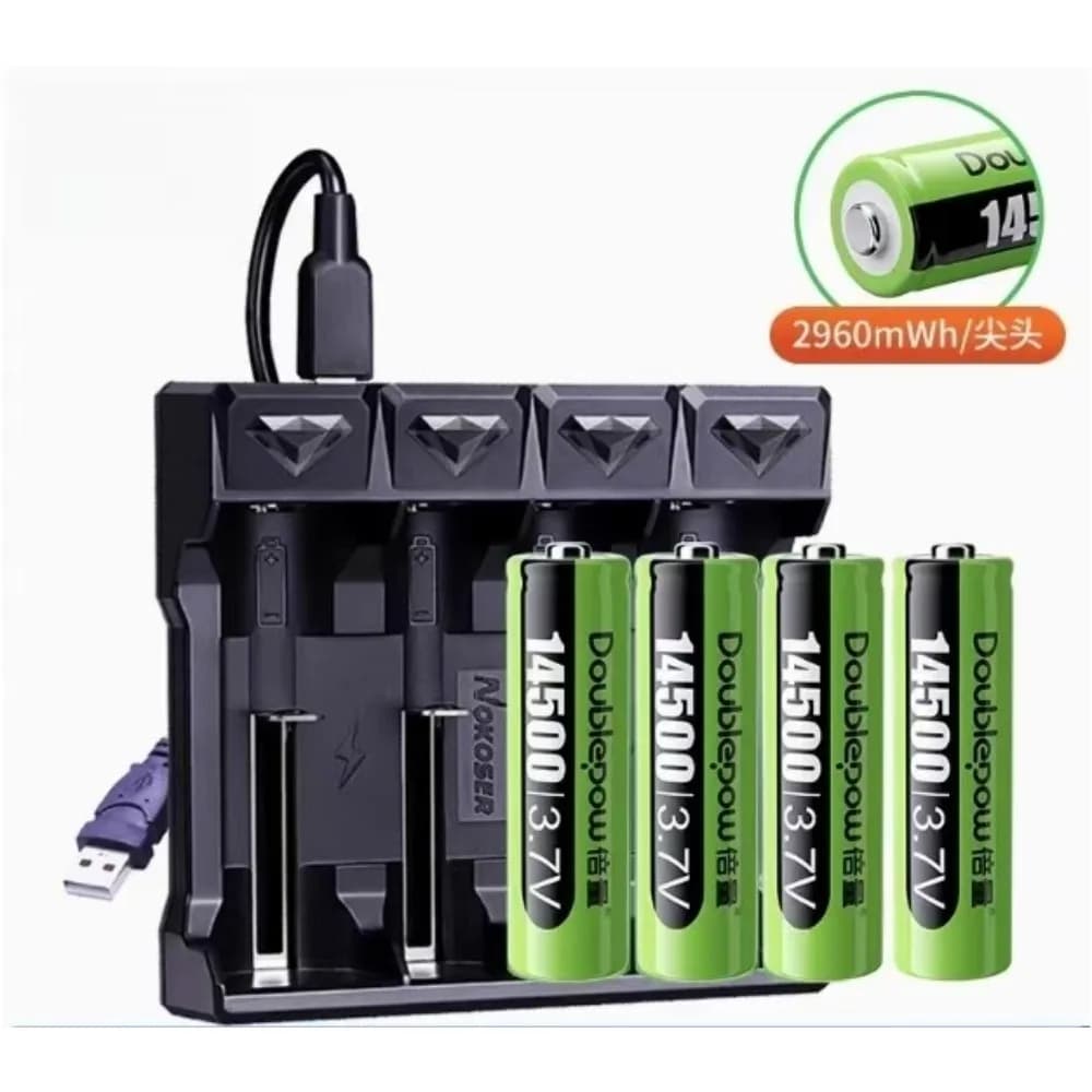 4 pz/lotto Originale 14500 batteria al litio ricaricabile 3.7 V 2960 mWh AA batteria ricaricabile spazzolino elettrico batteria