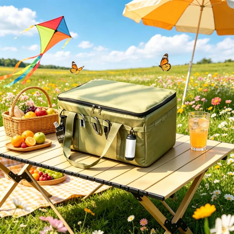 42L Army Green Waterproof Tactical Bag 48×33×27cm, Foldable Shockproof Storage for Camping Cookware, Gas Canisters & Picnic Gear