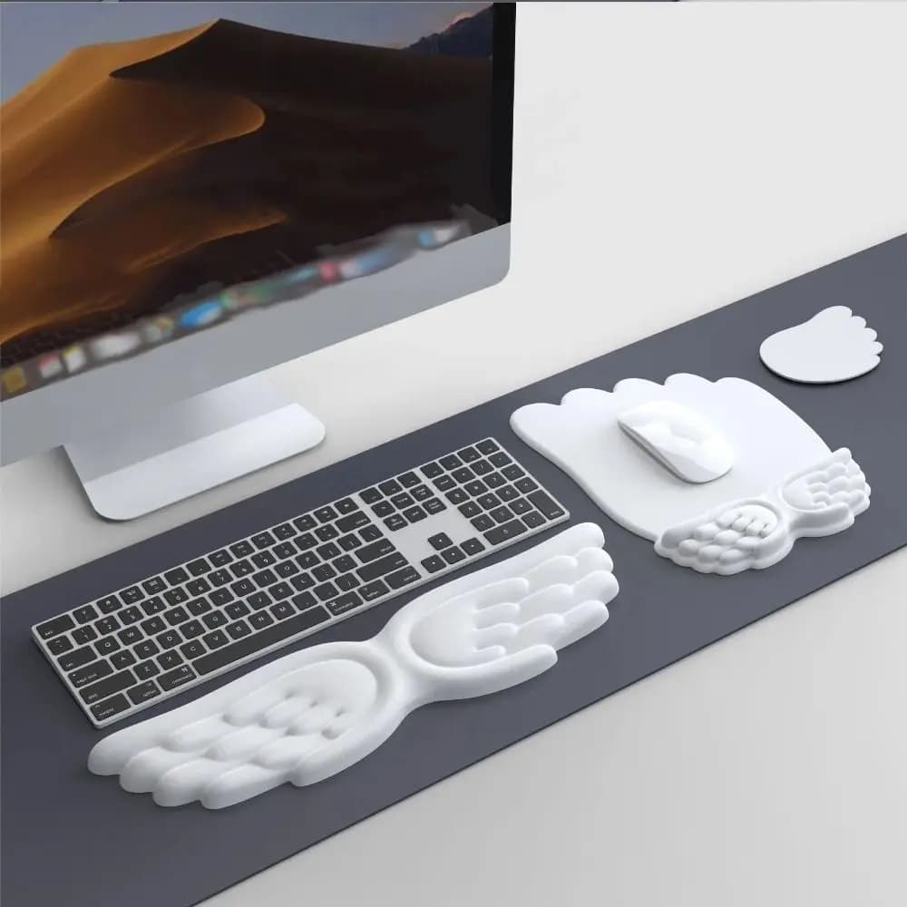 Supporto per Polso Ergonomico per Mouse a Lento Ritorno, Cuscino Creativo per Polso, Morbido e Impermeabile, Poggiapolsi per Tastiera