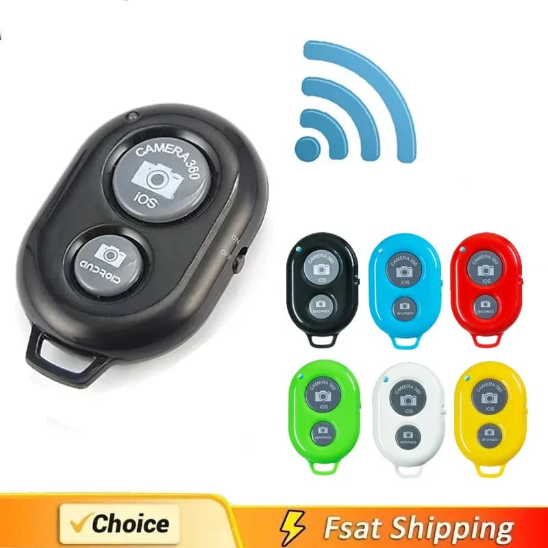 Mini fotocamera compatibile con Bluetooth, telecomando, pulsante di scatto per foto, selfie per smartphone IOS/Android