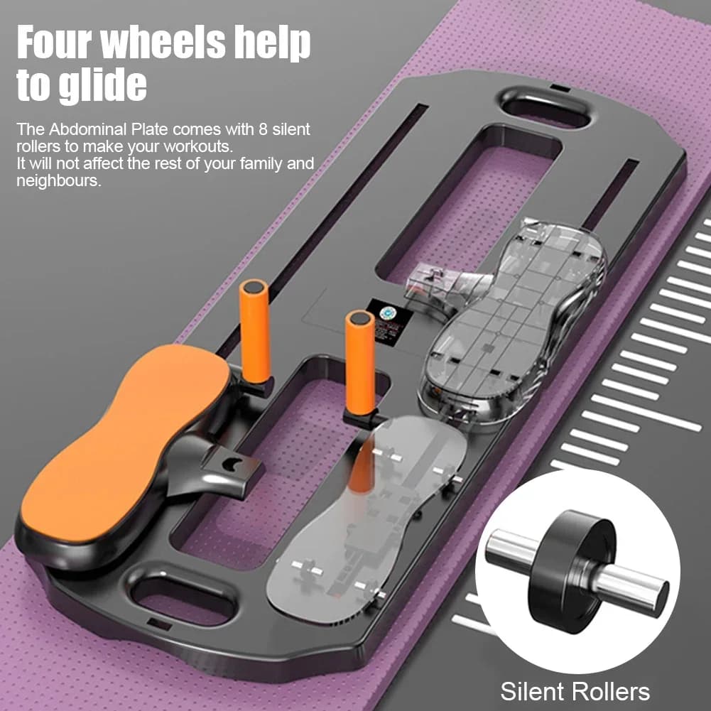 Abdominal Exercise Table Home Fitness Ab Non-slip Rollers Pilates Body Modeling Machine Push-up Folding Table for Home Gym Sports