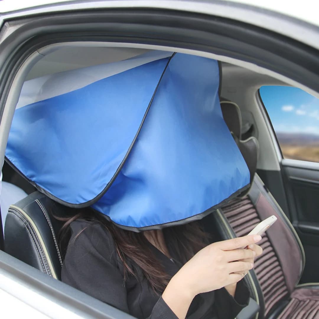Parasole Estivo per Interni Auto, Copertura Parasole Corta per Sedile Passeggero, Traspirante e Pieghevole, Parasole Portatile e Compatto