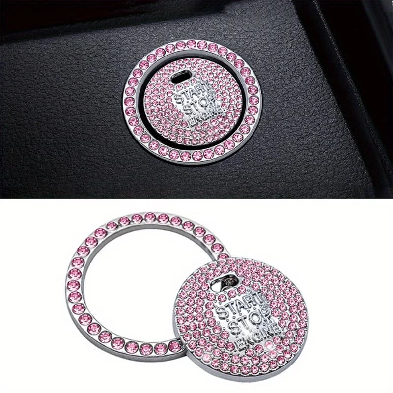 1 adesivo per pulsante diamante pulsante di avviamento accensione adesivo in cristallo per interni auto adesivo per pulsante di accensione Start Stop