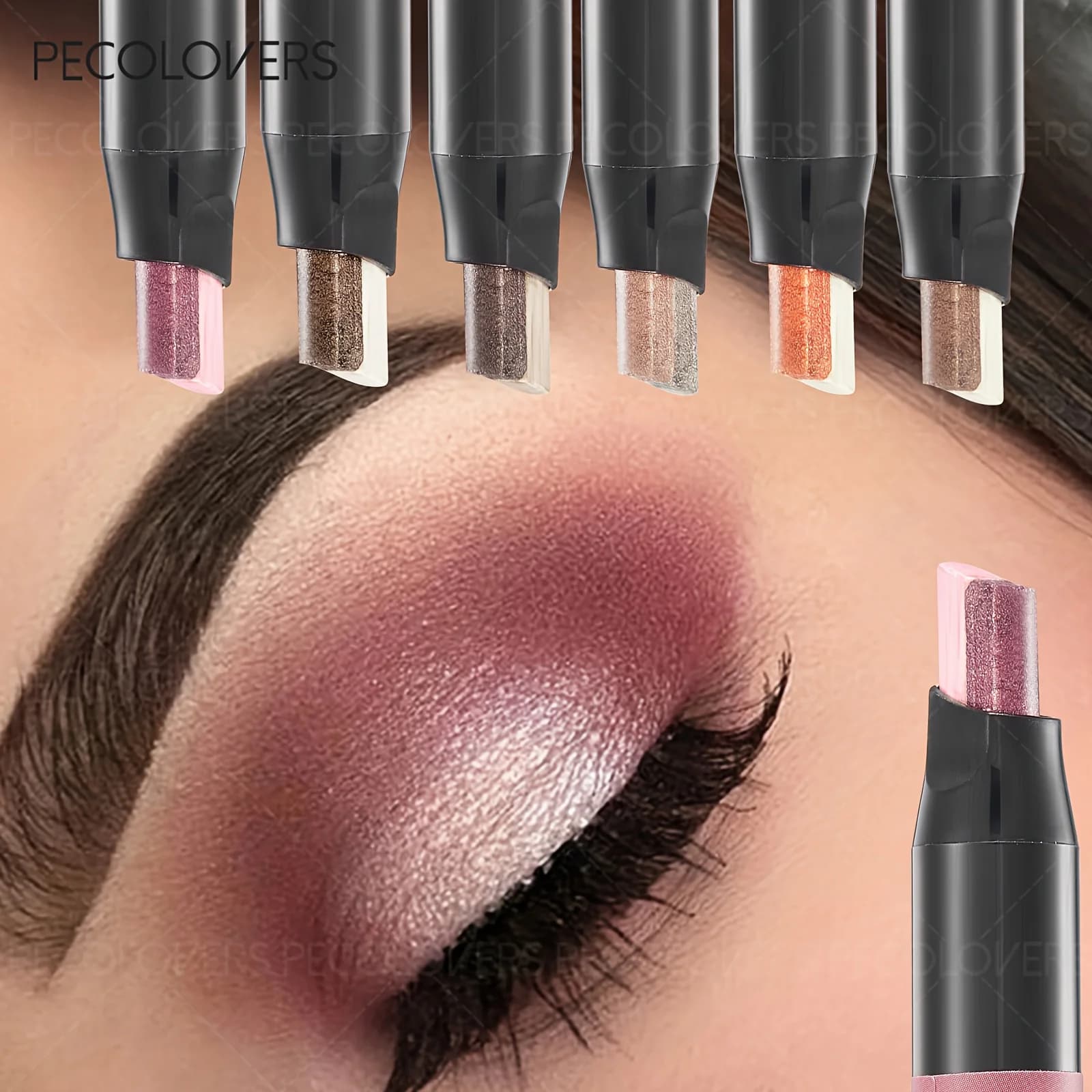 Double Color Glittered Color Metal Foam Waterproof Two Color Pen For Long Lifetime Shining Shade Eye 2 In 1