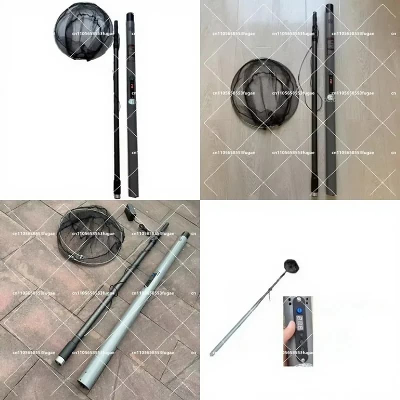 4.2m 5000/9000W Aluminum Ultra-light Portable Foldable Hand Net Electric Automatic Retractable Fishing Netscoop for Black