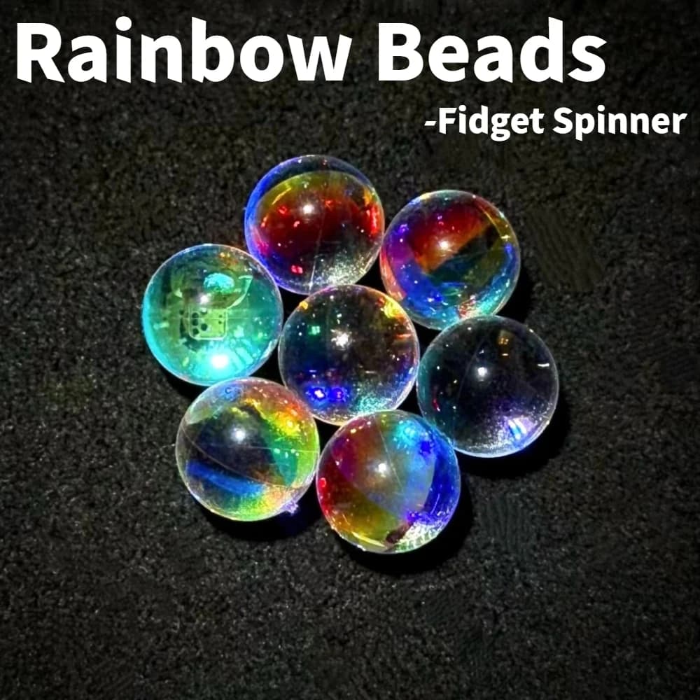 Rainbow Beads Fidget Spinner 3mm/ 5mm/ 5.5mm/ 6mm/ 7mm/ 7.5mm/ 8mm/ 8.5mm 6pcs K9 Glass DIY Balls Accessories Anxiety Toys