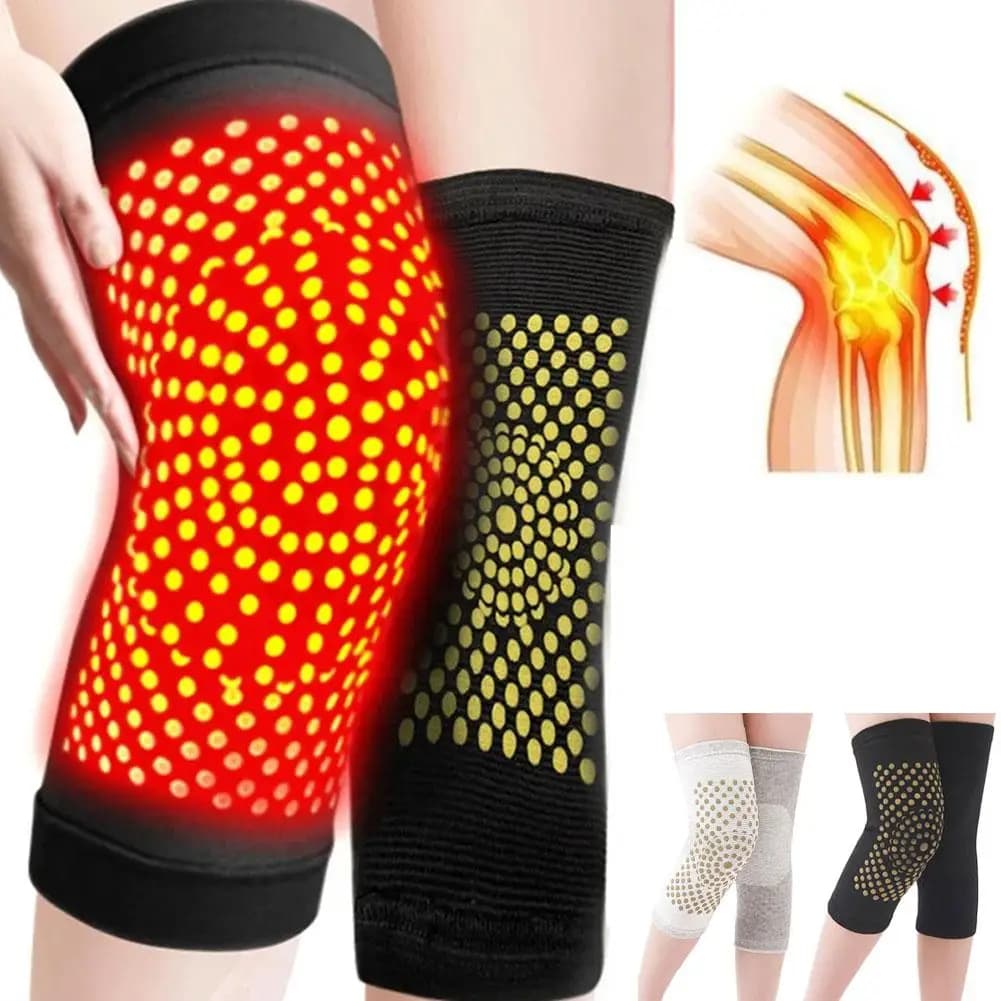 Ginocchiere autoriscaldanti, supporto per ginocchiera autoriscaldante in assenzio caldo, manica lunga di compressione per alleviare il dolore articolare dell'artrite
