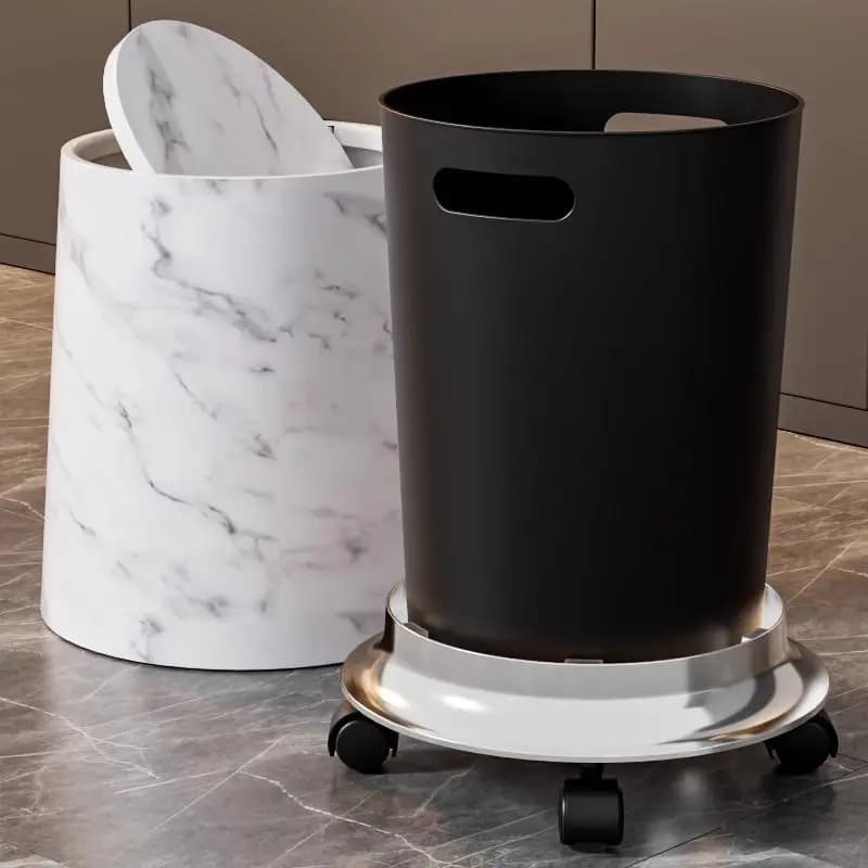 Large Capacity Trash Can Luxury Removable Litter Bins Living Room Rotating Wastebasket Food Recycle Dustbin Cleaning Supplies