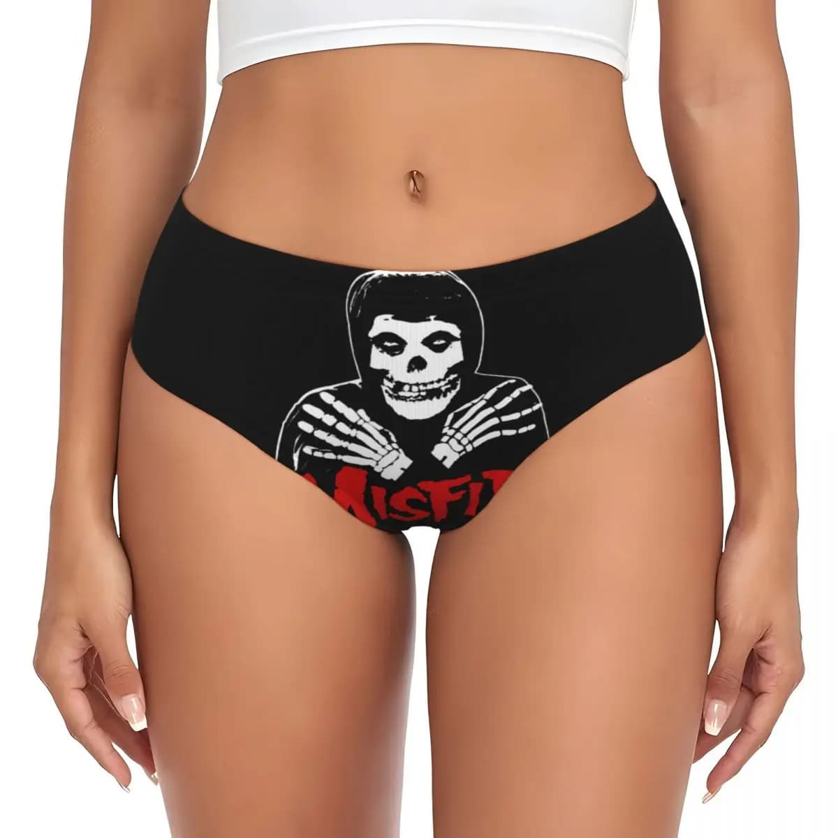 Mutandine personalizzate Misfits Horror Punk Rock Band per donna, biancheria intima elasticizzata traspirante, regali di San Valentino