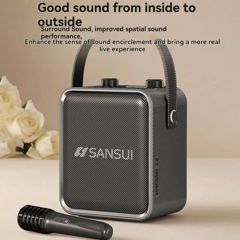 Altoparlante Bluetooth esterno SANSUI T92 altoparlante Bluetooth portatile per karaoke esterno con altoparlante subwoofer da ballo quadrato ad alto volume