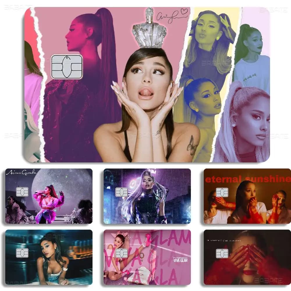 Pellicola Adesiva per Carte di Credito/Debito con Design Anime Orsetto di A-Ariana G-Grande, Cantante Pop Classica
