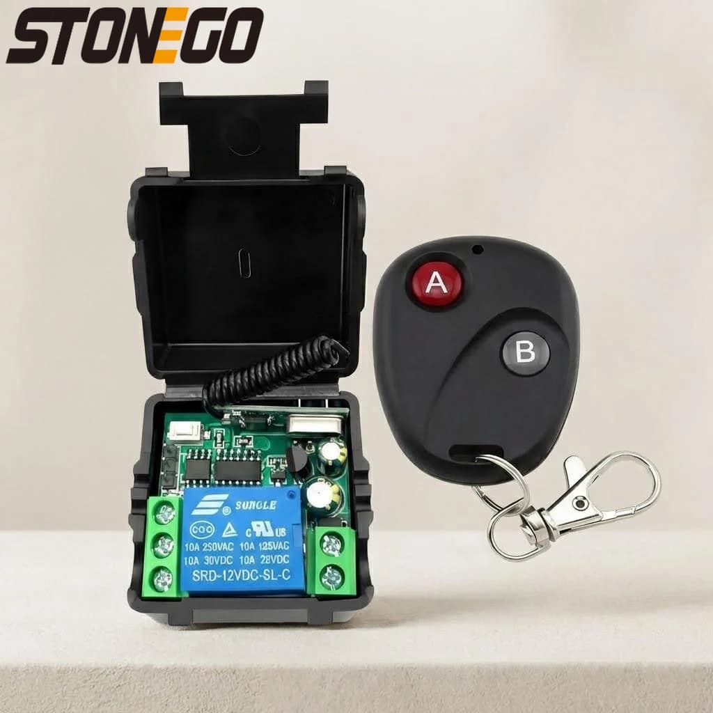 Interruttore Remoto Wireless 12V a Canale Singolo, Controllo Smart Home Compatibile per Illuminazione LED e Serrature Elettriche