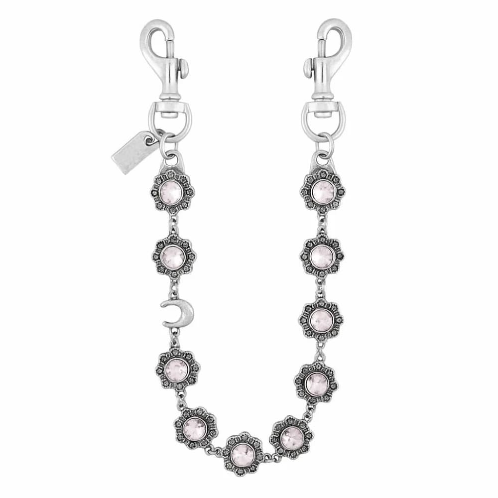 Flexible Rhinestone Petal Keychain Modish Unique Stylish Pouch Chain Artistic Inventive Handbag Chain Bag Decoration Accessory