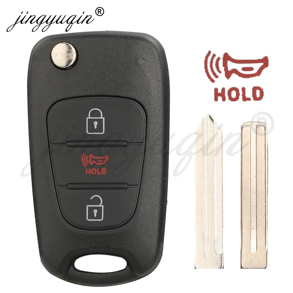Guscio chiave auto con telecomando a scatto Jingyuqin per Kia Rio Optima Sportage Soul Cerato K2 K3 compatibile con Hyundai Veloster - Ricambio custodia portachiavi auto
