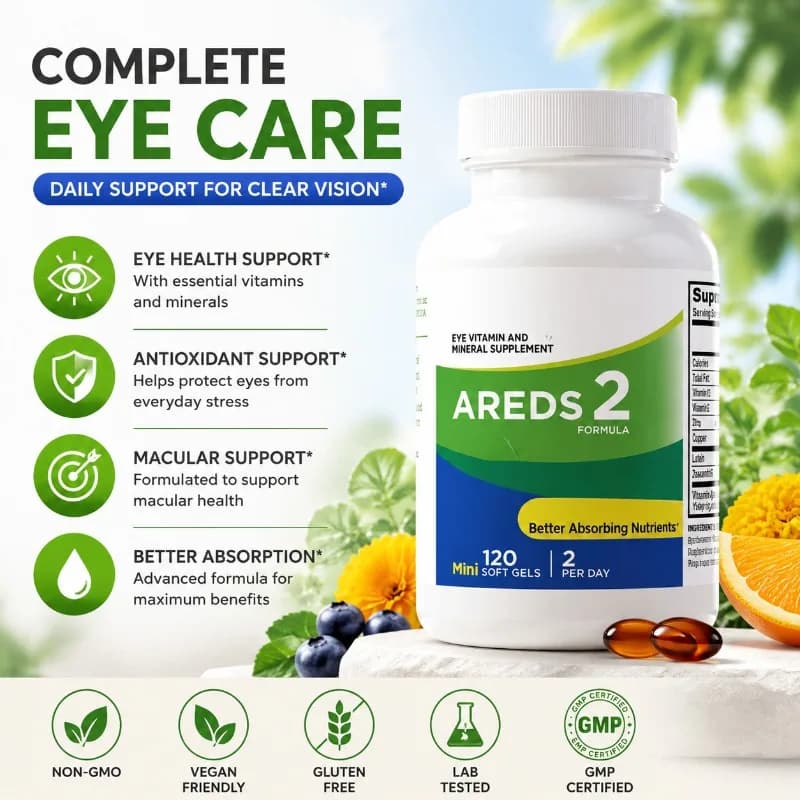 Eye Vitamins with Lutein, Zeaxanthin, Vitamin C E, Zinc & Copper, 120 Mini Softgels Daily Vision Nutrition Support for Adults