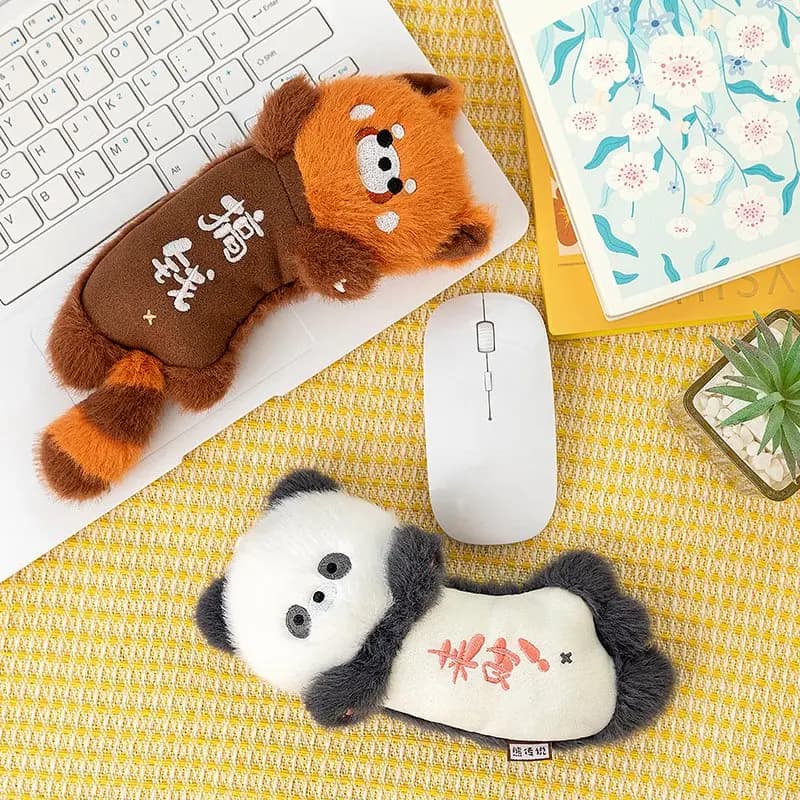 Cuscinetto per poggiapolsi in peluche serie animali posizione supina 19 cm Tappetino per mouse da ufficio Kawaii Maiale Panda Tavolo Compagno di bambola