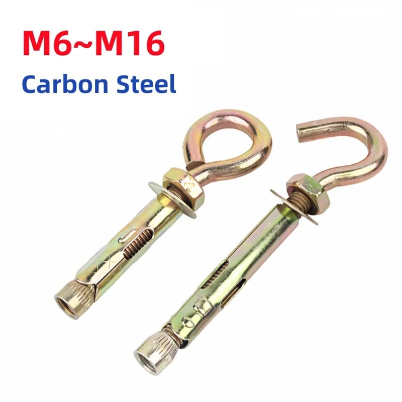 Ganci a Occhio in Acciaio al Carbonio Zincato Colorato M6 M8 M10 M12 M16 per Lampade a Sospensione