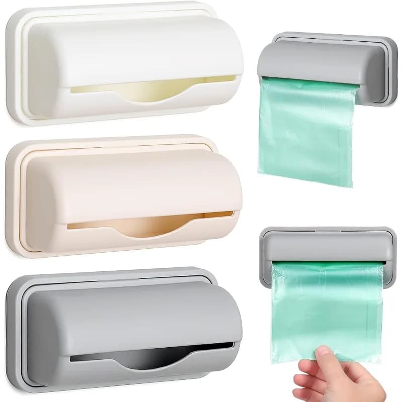 Borsa per la spazzatura montata a parete e dispenser di pellicole adesive, organizer autoadesivo per cucina, bagno, ripiano compatto salvaspazio