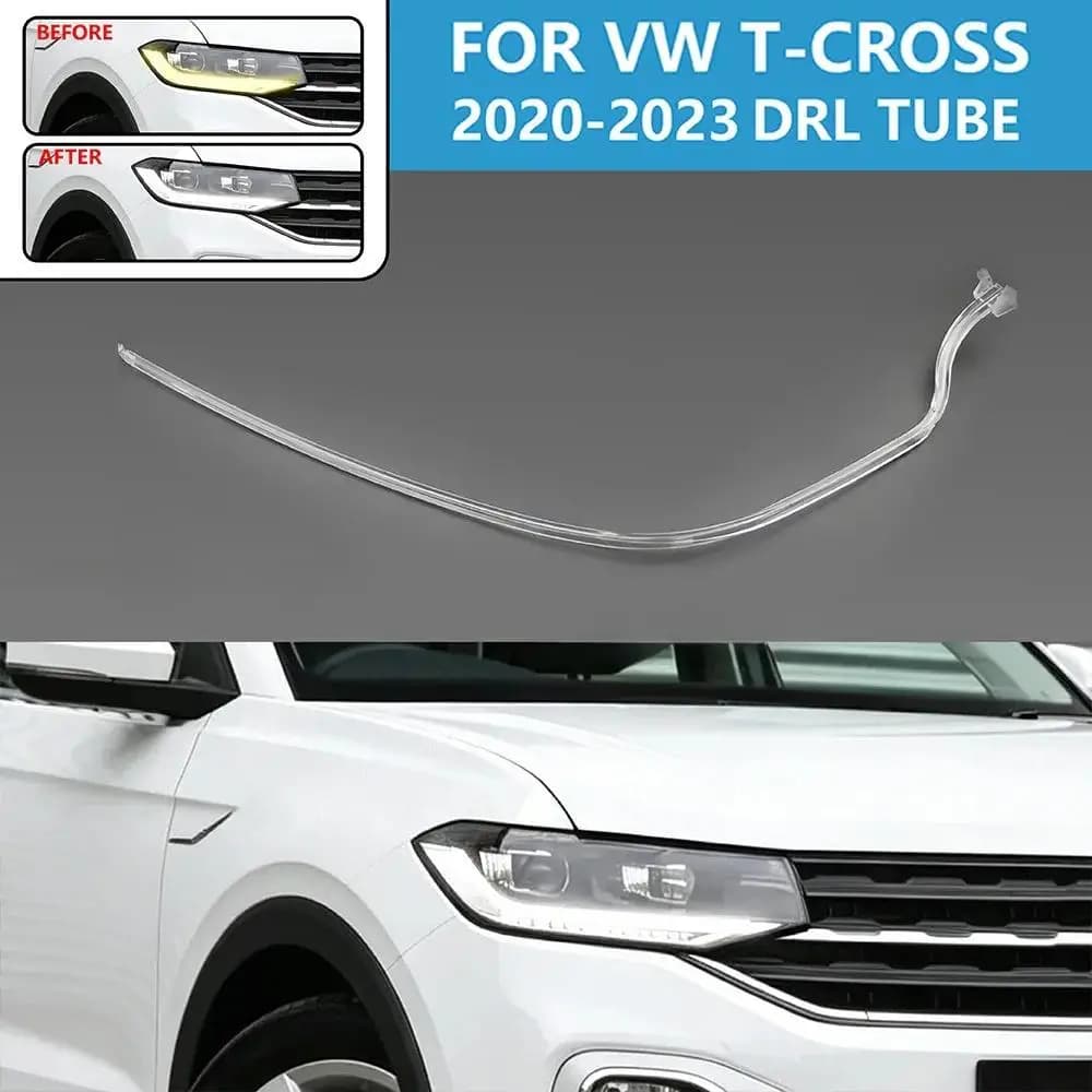 DRL For Volkswagen T-cross Tcross 2020-2023 Angel Eye LED Tube Light Guide Strip Daytime Running Light Headlight Car Accessories