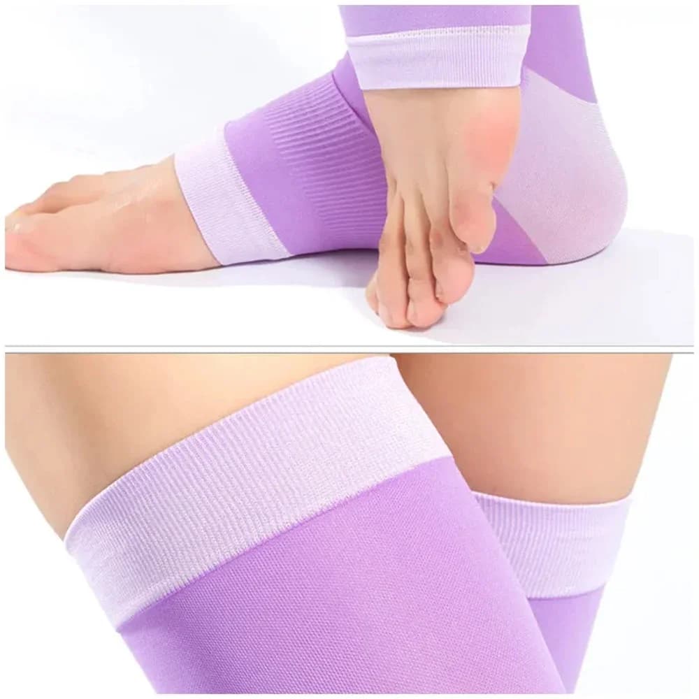 1 paio di ginocchiere per gambe da donna 420D per dormire, bruciare i grassi, calze scaldamuscoli sottili, calze a compressione