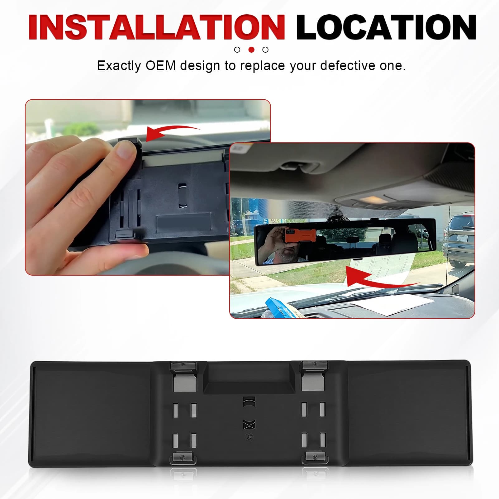 Car Interior Rear View Mirror Large Vision Panoramic Auxiliary Monitor Baby Mirrors Wide Angle Convex Rearview Mirror Anti Glare