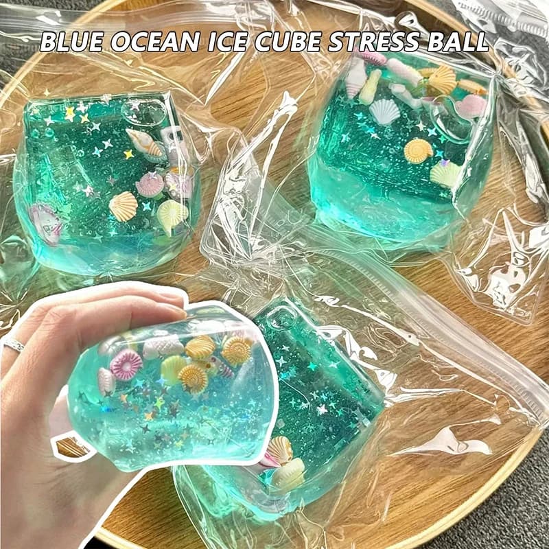 Palline Antistress Morbide a Tema Oceano, Giocattoli Sensoriali per Alleviare Stress e Ansia, Cubi di Maltosio Trasparenti, Giocattoli Antistress Regalo