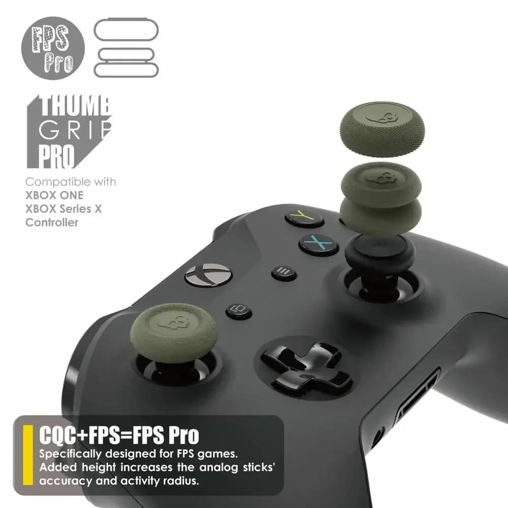Skull & Co. Set di impugnature per pollice con cappuccio per joystick FPS CQC per gamepad Xbox Series X/S e controller di gioco Xbox One