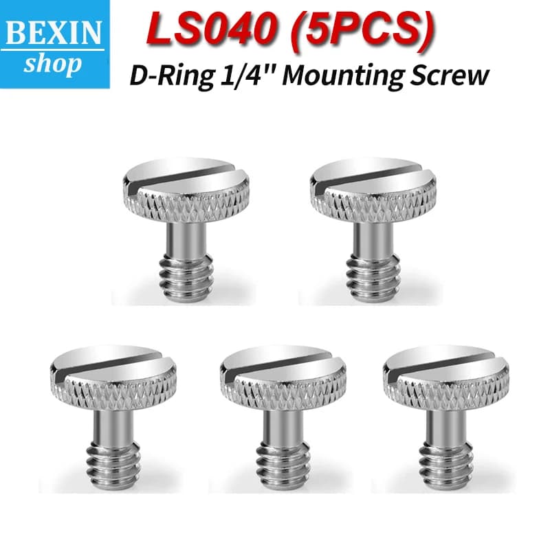BEXIN LS040 Vite per fotocamera Albero a D Anello a D Vite di montaggio da 1/4" per treppiede per fotocamera Monopiede o piastra a sgancio rapido (QR) Confezione da 5