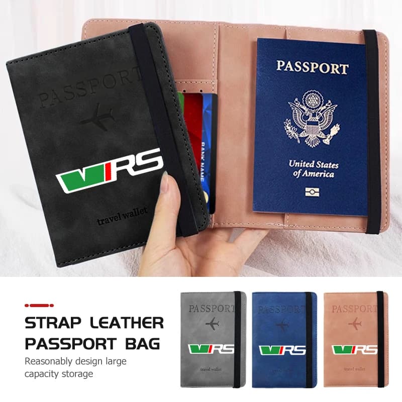 Leather Strap Passport Bag RFID Travel Wallet Card Ticket Holder For Skoda Octavia 2 3 Rapid Kodiaq Karoq Fabia Kamiq Superb MK3