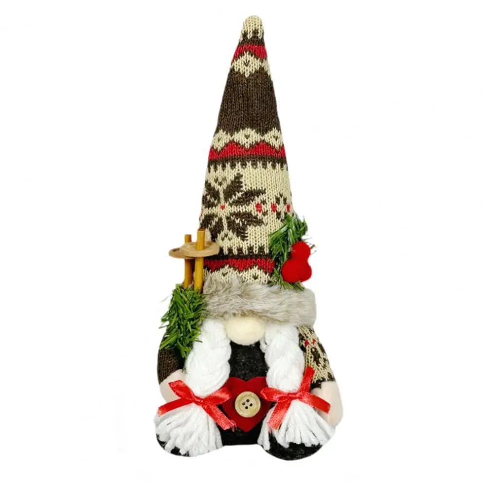 Gnomo bambola decorazione natalizia statuetta di gnomo natalizio fatta a mano albero di decorazione gnomo di peluche natalizio per le vacanze festive
