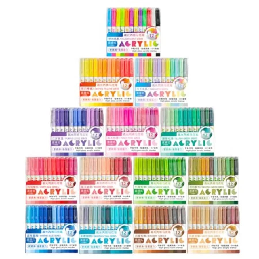 Set di Penne Gel Acriliche 3D a Punta Fine da 1.0mm, 168 Colori Opzionali per Pittura/Colorazione/Creatione di Biglietti/Ceramica/Cover per Telefono/Vetro