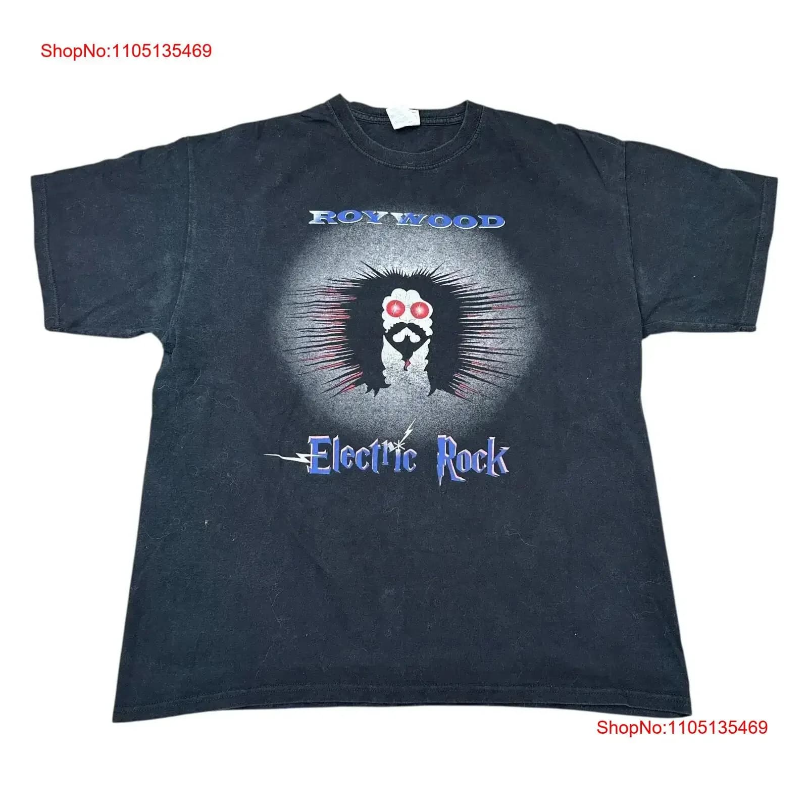 Roywood T Shirt Rock Roll Stampa Retro Band Nero Uomo XL vintage lavato Top versatile per abiti firmati da indossare tutti i giorni Morbidi