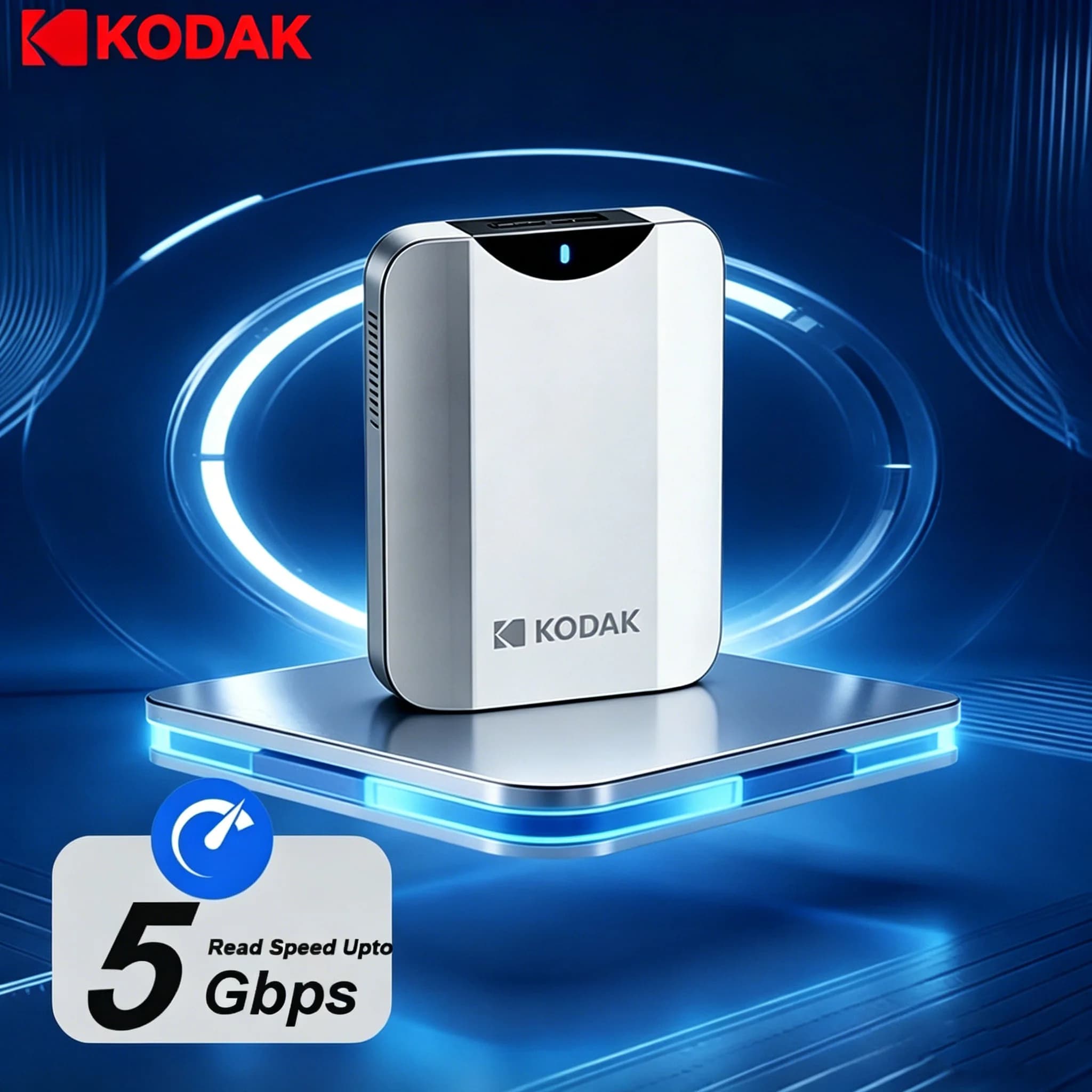 Hard Disk Esterno Portatile Kodak P230 5Gbps 1T USB3.0 Leggero da 2,5 Pollici PHDD per PC, Tablet, PS5, XBOX, Laptop, Desktop