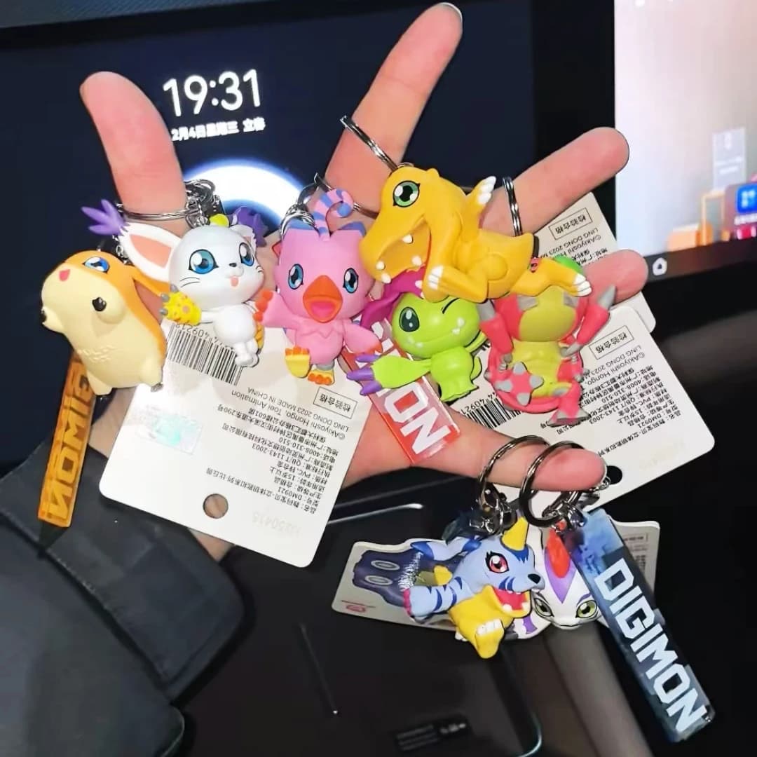 Anime Genuine Digimon Keychain Agumon Gabumon Q-Version Limited Figure Model Toy Backpack Pendant Decor Collection For Fans Gift