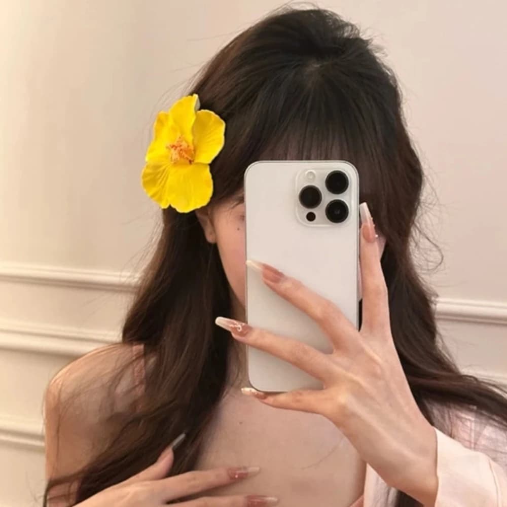 Butterfly Orchid Orchid Flower Hairpin Korean Style Sweet Seaside Vacation Headwear Crystal Hair Accessories Duckbill Clip