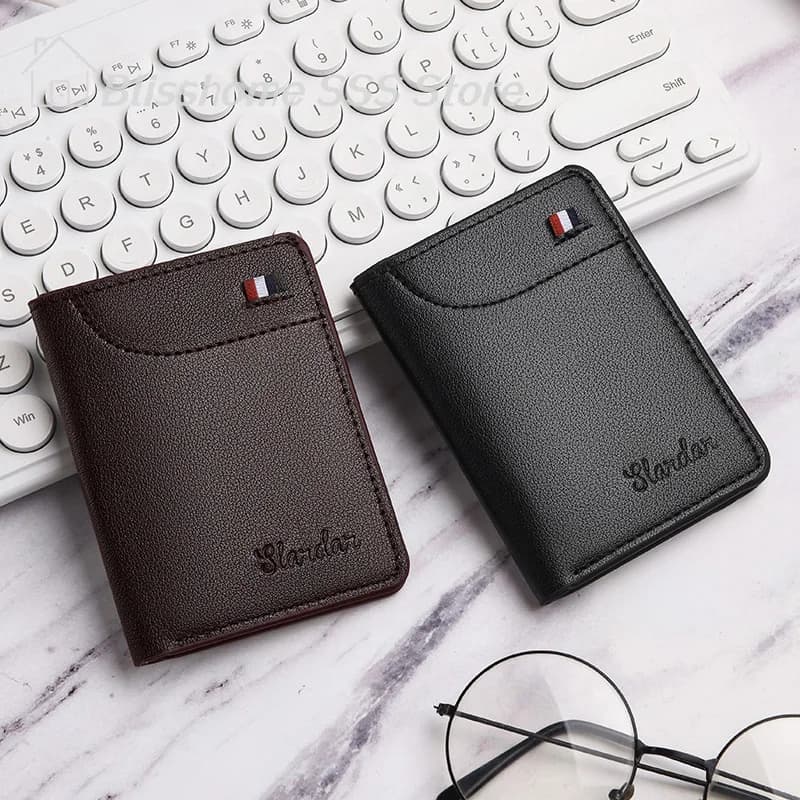 【S】Nuovo Portafoglio Super Sottile in Pelle PU, Mini Porta Carte di Credito, Portamonete Sottile e Compatto per Uomo