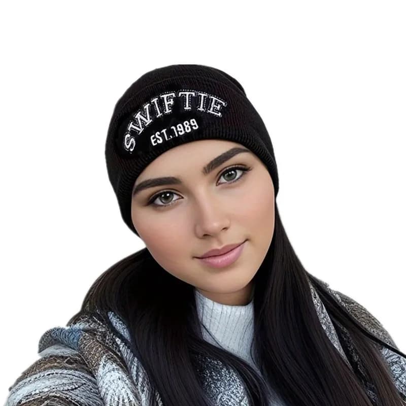 Unisex Winter SWIFTIE Embroidered Beanie, Swiftie Pop Culture Warm Knit Beanies