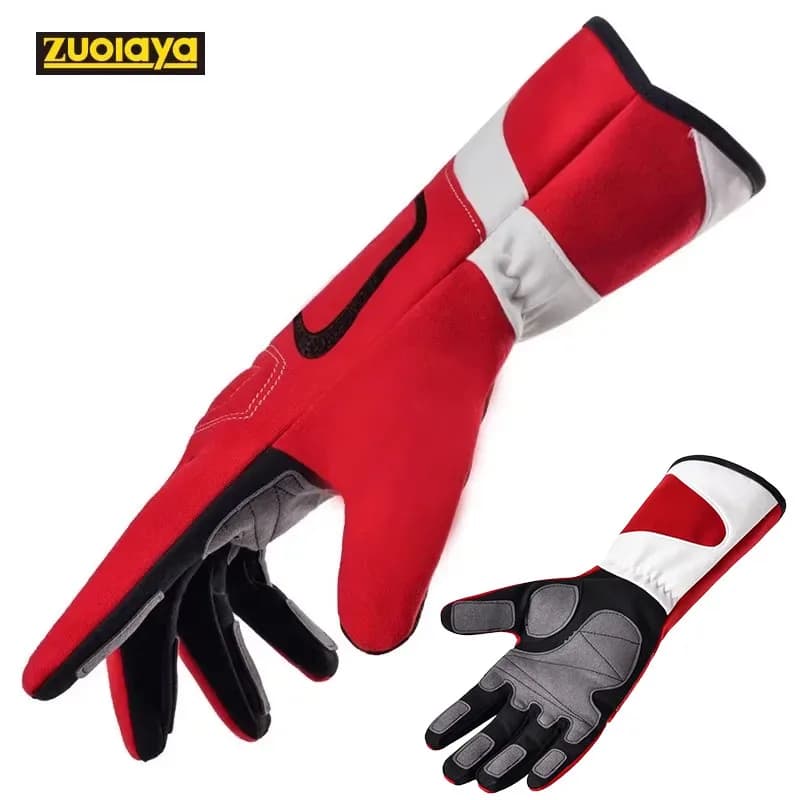 Guanti Lunghi da Karting in Silicone Antiscivolo, Guanti da Corsa per Go-Kart, Moto e Drift, Guanti Sportivi per Veicoli Fuoristrada