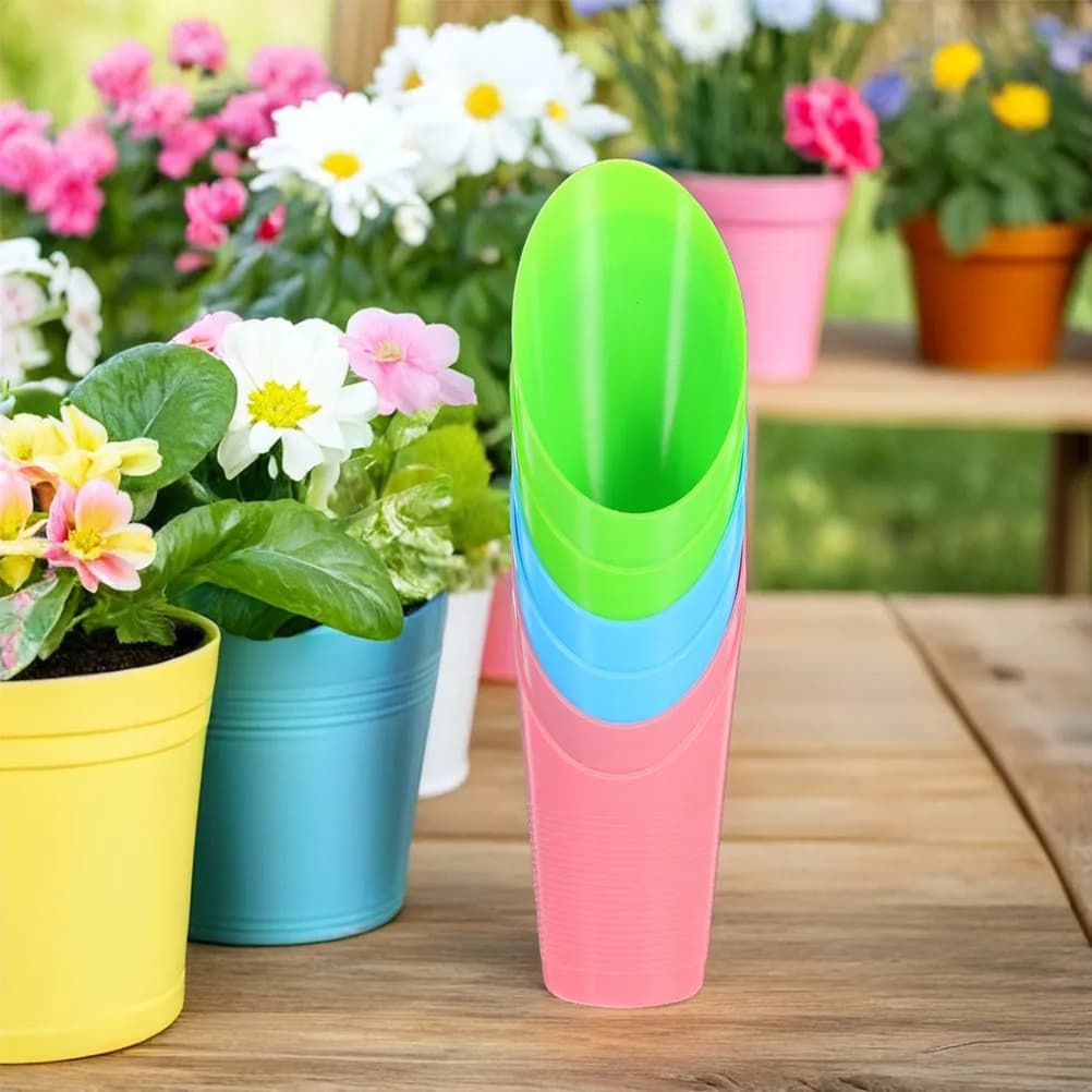 Set of 12 Mini Paletti for Landscapes, Compact Tools for Terriccio, for Planting Grass Plants, Small Plastic Pale Set for Gardening