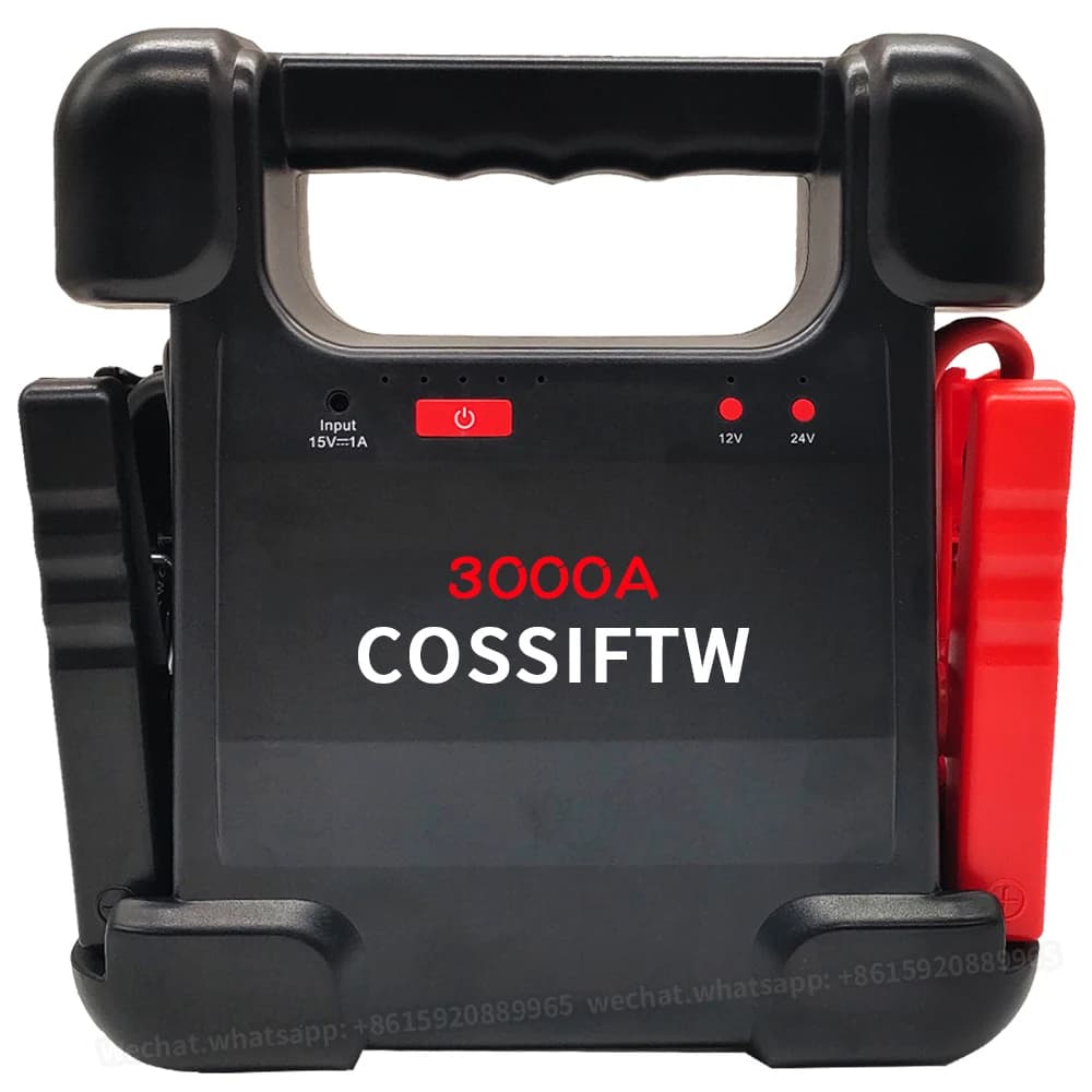 COSSIFTW OEM ODM 12V 1500A/24V 3000A Avviatore di emergenza per auto per camion pesanti Design di sicurezza Dieci protezioni Illuminazione a LED