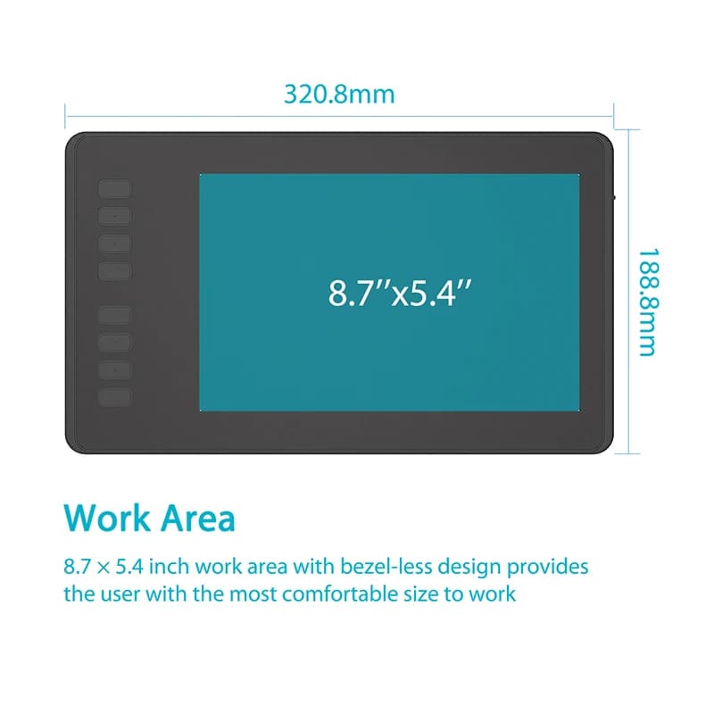 NEWH950P 8.5inch USB Interactive Creative Graphic Tablet with Pen Kids Drawing Tablet