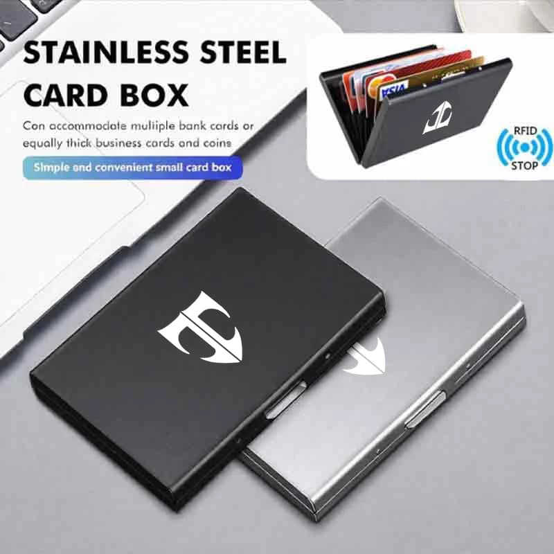 Car RFID Blocking Card Holder Metal Wallet Case Storage Accessories For Hyundai Tucson IX35 I30 I20 Azera 2014 Accent 2013