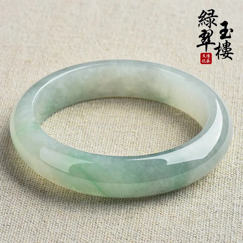 , jade bangle, ice-type green hues, Burmese jadeite bracelet with certificate
