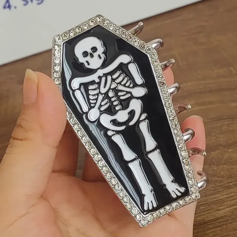 1 pz forcina gotica europea e americana Halloween teschio squalo clip piastra antigraffio per capelli accessorio per capelli da donna